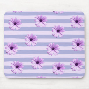 Blaues und violettes Gänseblümchenmuster Mousepad