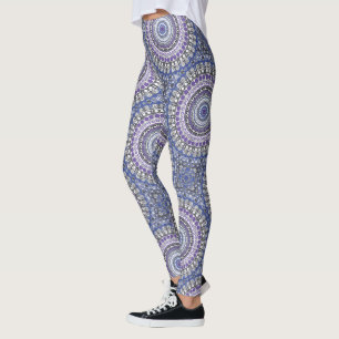 Blaues und violettes Mandala geometrisches kreisfö Leggings