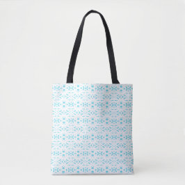 Blaues und weißes Abstrakt geometrisches Deko Lace Tasche