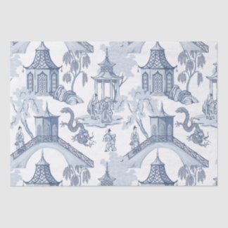 Blaues und weißes chinesisches Musterpapier Seidenpapier