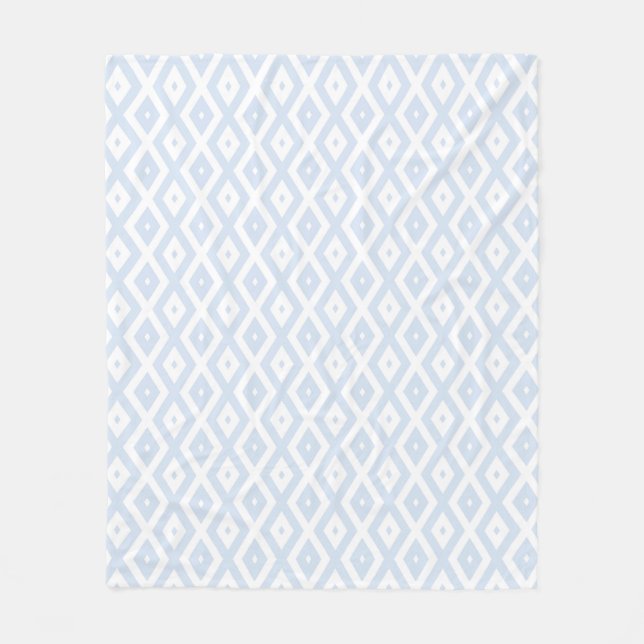 Blaues und weißes Diamantmuster Fleecedecke (Vorderseite)