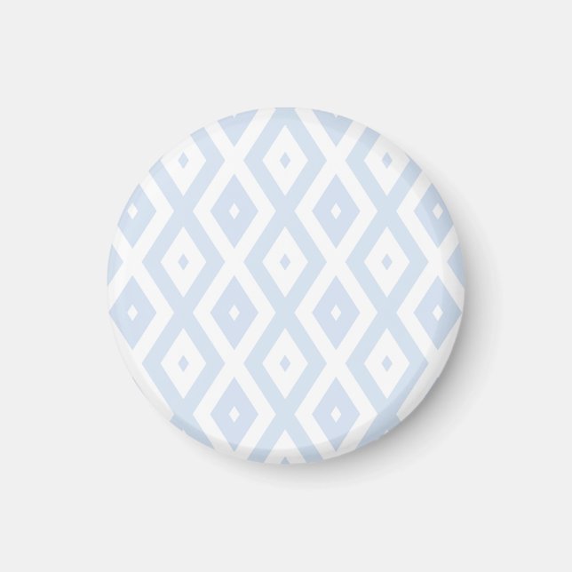 Blaues und weißes Diamantmuster Magnet (Vorne)