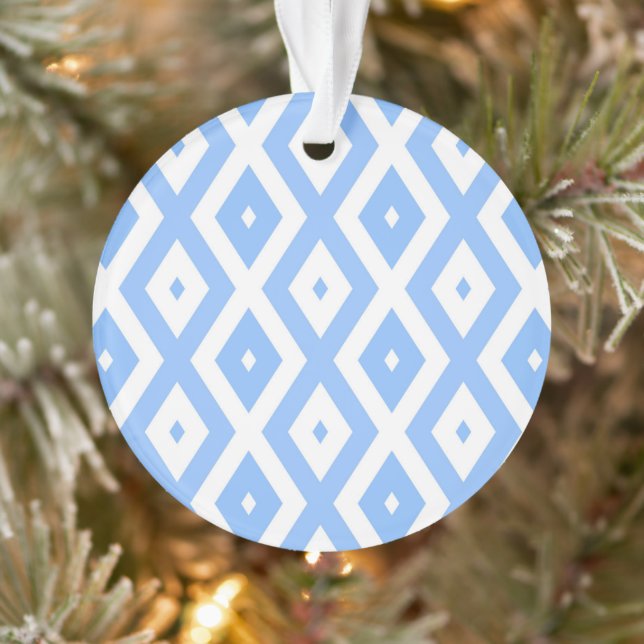 Blaues und weißes Diamantmuster Ornament (Baum)