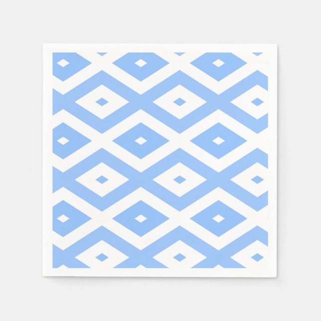 Blaues und weißes Diamantmuster Serviette (Vorderseite)