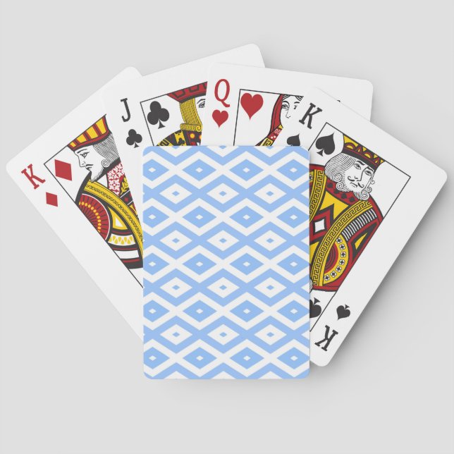 Blaues und weißes Diamantmuster Spielkarten (Rückseite)