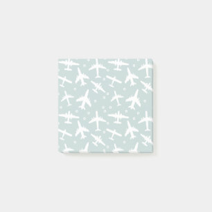 Blaues und weißes Flugzeug Gemustert Post-it Klebezettel