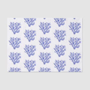Blaues und weißes Korallenpapier Seidenpapier