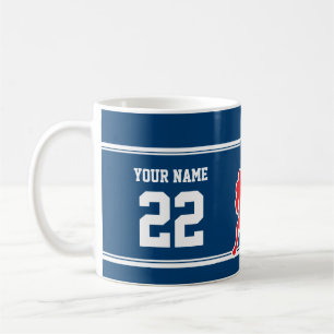 Blaues und weißes kundengerechtes Fußballteam Kaffeetasse
