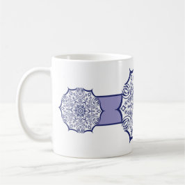 Blaues und weißes Mandel mit Kreaturen, Thermal Tu Kaffeetasse