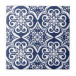 Blaues und weißes marokkanisches Muster Fliese<br><div class="desc">Elegantes blaues und weißes marokkanisches Muster. Dieser Entwurf ist in der Vielzahl von Farben und von Produkten verfügbar.</div>