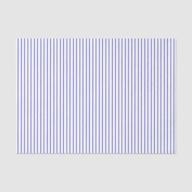 Blaues und weißes Nadelstreifen-Seidenpapier Seidenpapier (Vorderseite)