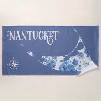 Blaues und weißes Nantucket Beach Handtuch