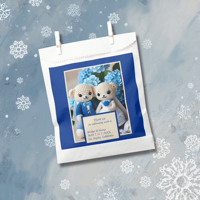 Blaues und weißes rustikales Krocketpaar Geschenktütchen (Von Creator hochgeladen)