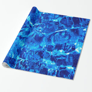 Blaues und weißes Wasser Geschenkpapier