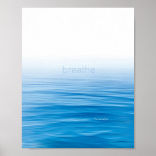 Blaues und weißes Wasser-Minimalisten-Plakat Poster