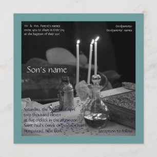 Blaues Vaftisi Einladung