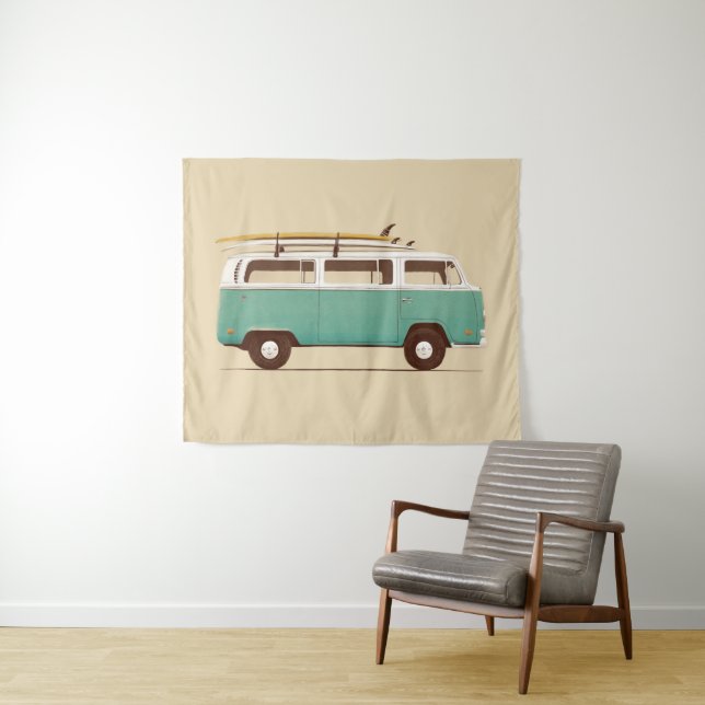 Blaues Van | Florent Bodart Wandteppich (Beispiel (Horizontal))