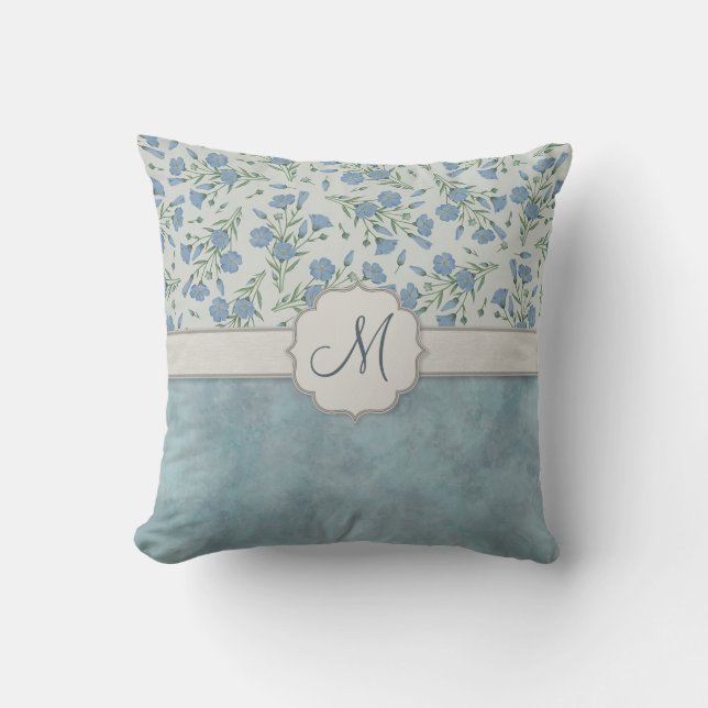 Blaues Vergissmeinnicht mit Blumen und Marmor mit Kissen (Vorderseite)