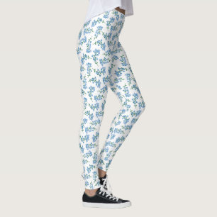 Blaues Vergissmeinnicht-Muster Leggings