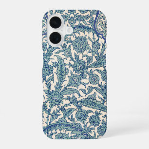 Blaues Verziertes florales arabisches Muster iPhone 16 Hülle