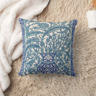 Blaues Verziertes florales arabisches Muster Kissen