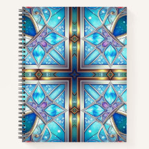 Blaues verziertes Notizbuch