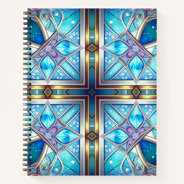 Blaues verziertes Notizbuch (Vorderseite)