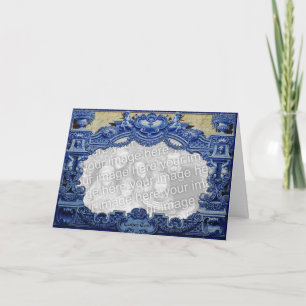 Blaues viktorianisches feiertagskarte