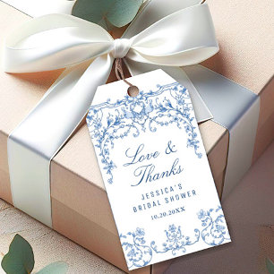 Blaues Viktorianisches Verziertes Grace Brautparty Geschenkanhänger