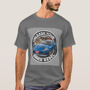 Blaues Vintage-Auto T-Shirt