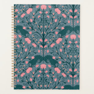 Blaues Vintages Blumenmuster Planer