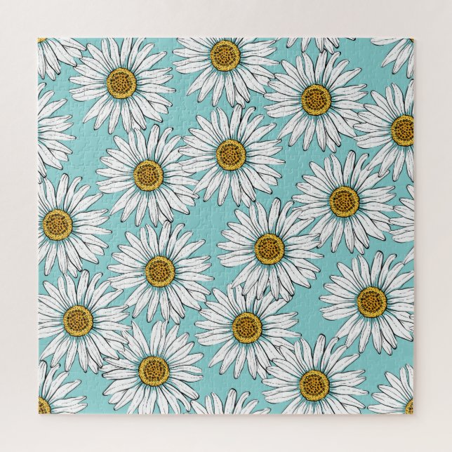 Blaues Vintages Daisy-Muster (Vertikal)
