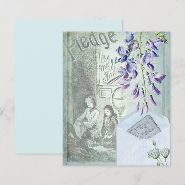 Blaues Vintages Scrapbook (Vorne/Hinten)