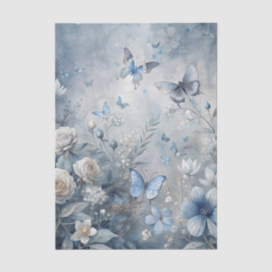 Blaues Vintages Sommerdruckpapier Seidenpapier