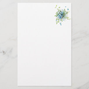 Blaues Vintages Vergessen-Me-Nots Briefpapier