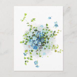 Blaues Vintages Vergessen-Me-Nots Postkarte