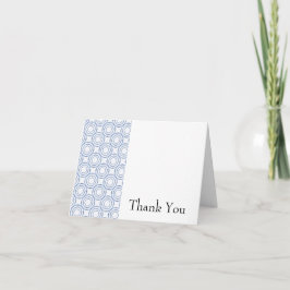 Blaues Vintages Zirkularmuster Danke Karte