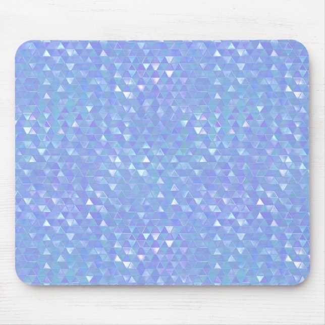 Blaues Violet Trenddreiecke Geometrisches Muster Mousepad (Vorne)
