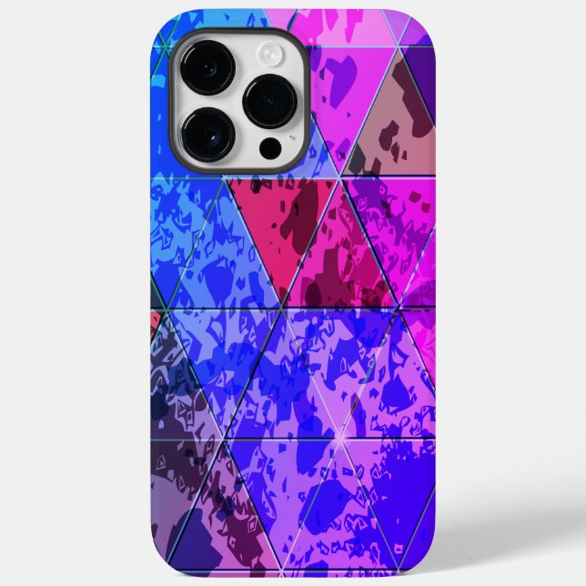Blaues Violett Farbvolle Grunge-Textur Case-Mate iPhone 14 Pro Max Hülle (Rückseite)