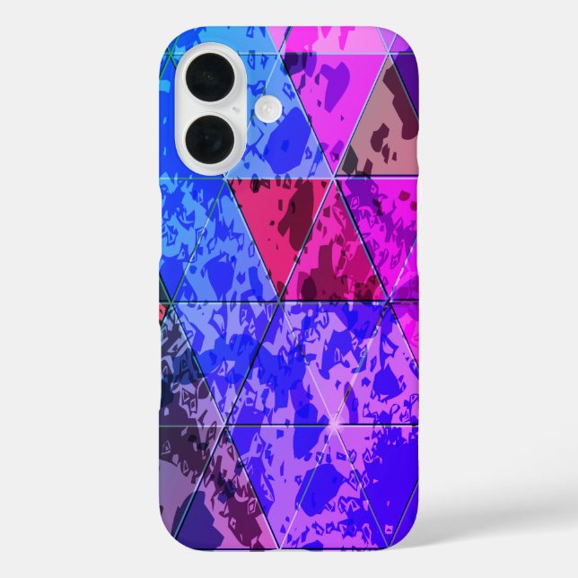 Blaues Violett Farbvolle Grunge-Textur iPhone 16 Hülle (Rückseite)