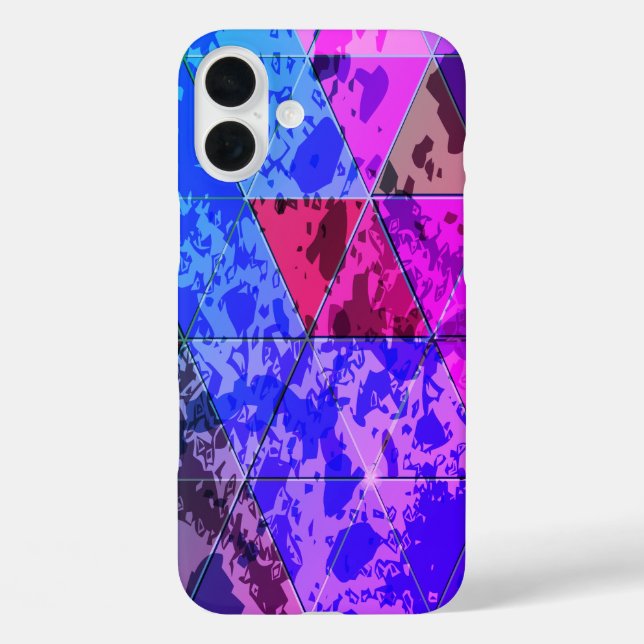 Blaues Violett Farbvolle Grunge-Textur iPhone 16 Plus Hülle (Rückseite)