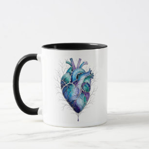 Blaues & violettes anatomisches Herz Tasse
