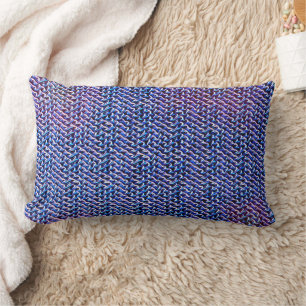 Blaues & violettes modernes abstraktes Muster 1266 Lendenkissen