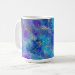 Blaues, violettes und goldenes Marmormuster  Kaffeetasse