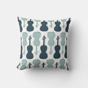 Blaues Violinmuster Kissen
