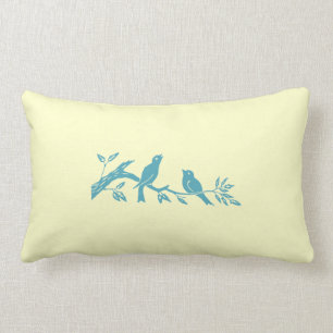 Blaues Vogel-Kissen Lendenkissen