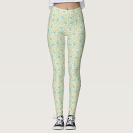 Blaues Vogelmuster Mein Vogel guckt Leggings