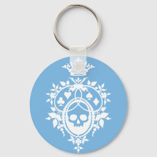 Blaues Wappen mit Schlüsselanhänger Skull und Card