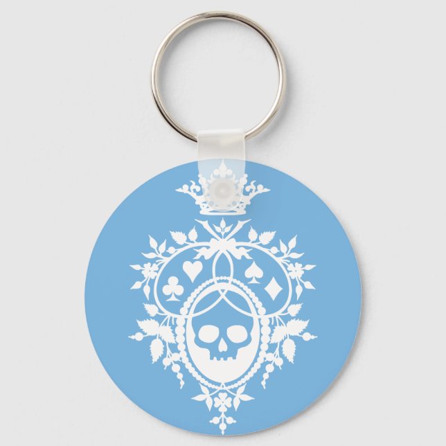 Blaues Wappen mit Schlüsselanhänger Skull und Card (Vorderseite)