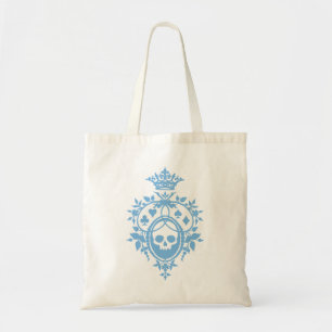 Blaues Wappen mit Skull und Cardsuits Tote Beutel Tragetasche